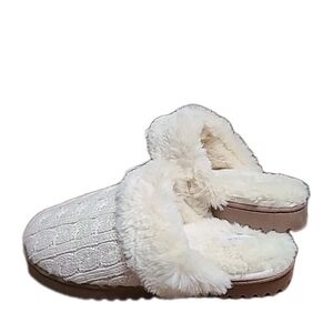 J. Crew Factory Cream Knit Slippers